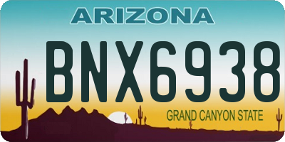 AZ license plate BNX6938