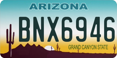 AZ license plate BNX6946