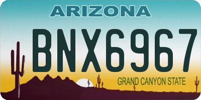 AZ license plate BNX6967