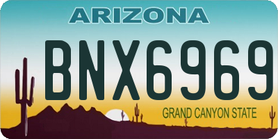 AZ license plate BNX6969