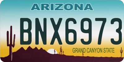 AZ license plate BNX6973