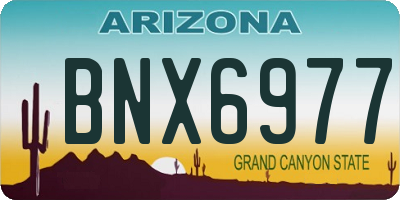 AZ license plate BNX6977