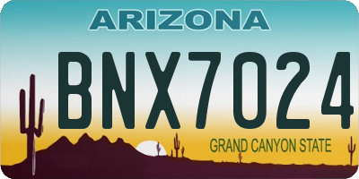 AZ license plate BNX7024