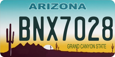 AZ license plate BNX7028