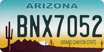 AZ license plate BNX7052