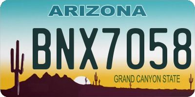 AZ license plate BNX7058