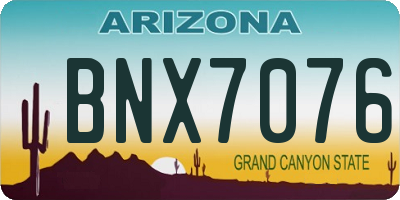 AZ license plate BNX7076