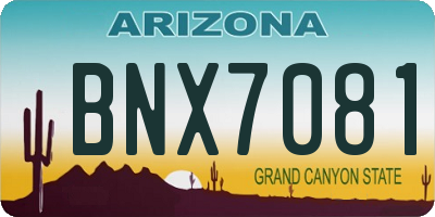 AZ license plate BNX7081