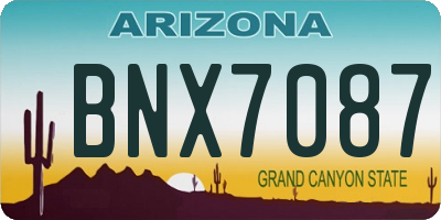 AZ license plate BNX7087