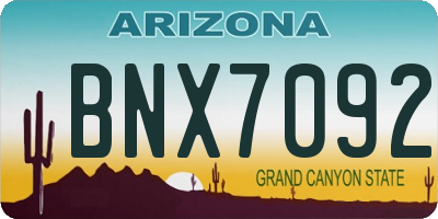 AZ license plate BNX7092