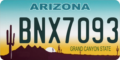 AZ license plate BNX7093