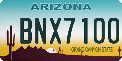 AZ license plate BNX7100