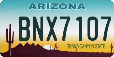AZ license plate BNX7107