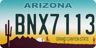 AZ license plate BNX7113