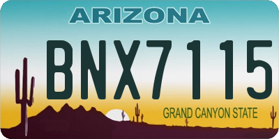 AZ license plate BNX7115