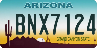 AZ license plate BNX7124