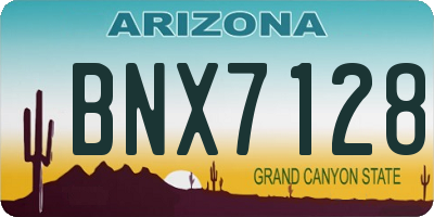AZ license plate BNX7128