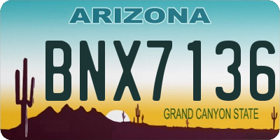 AZ license plate BNX7136