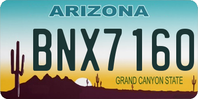 AZ license plate BNX7160