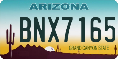 AZ license plate BNX7165