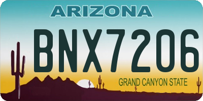 AZ license plate BNX7206