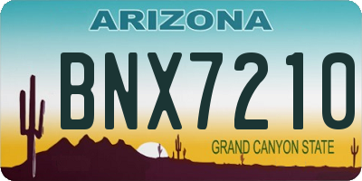 AZ license plate BNX7210