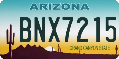 AZ license plate BNX7215