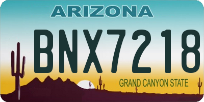 AZ license plate BNX7218