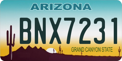 AZ license plate BNX7231