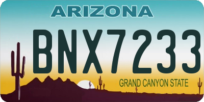 AZ license plate BNX7233