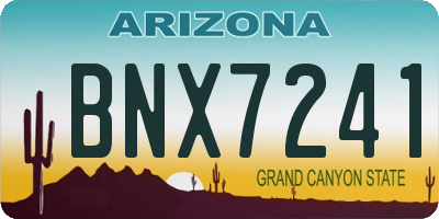 AZ license plate BNX7241