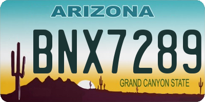 AZ license plate BNX7289