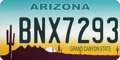 AZ license plate BNX7293