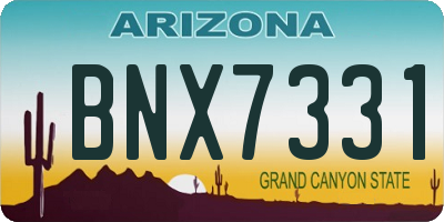AZ license plate BNX7331