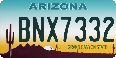 AZ license plate BNX7332