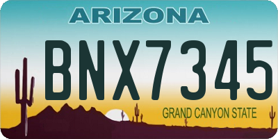AZ license plate BNX7345