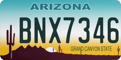 AZ license plate BNX7346