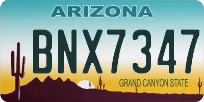 AZ license plate BNX7347