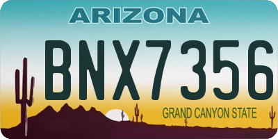 AZ license plate BNX7356