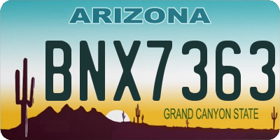 AZ license plate BNX7363