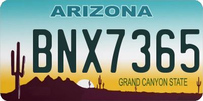 AZ license plate BNX7365