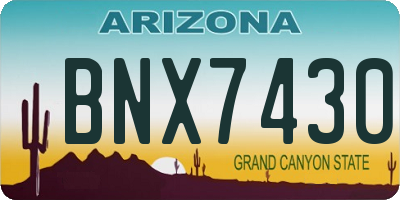AZ license plate BNX7430