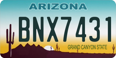 AZ license plate BNX7431