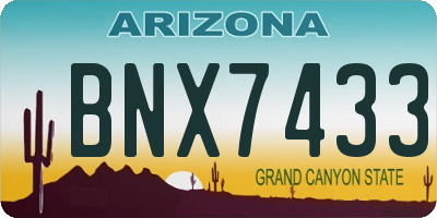 AZ license plate BNX7433