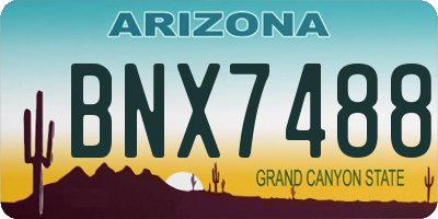 AZ license plate BNX7488