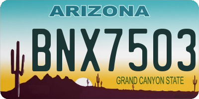 AZ license plate BNX7503