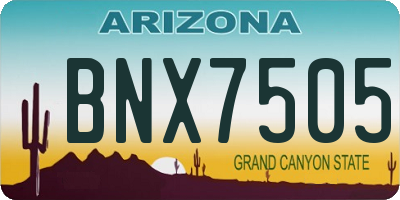 AZ license plate BNX7505