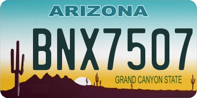 AZ license plate BNX7507