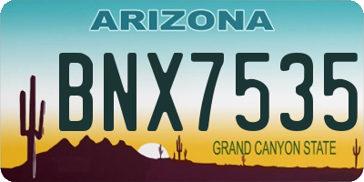 AZ license plate BNX7535