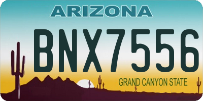 AZ license plate BNX7556